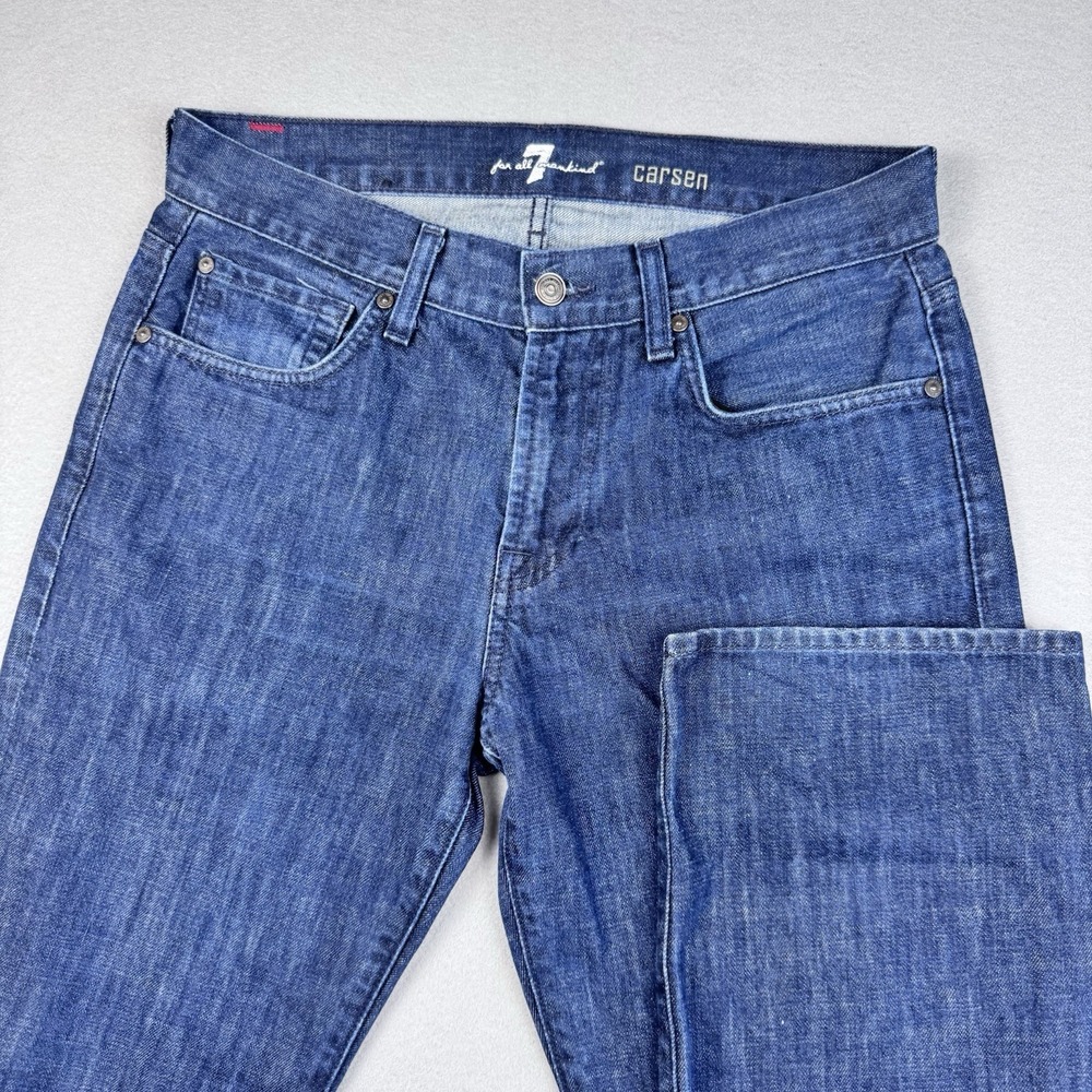 7 For All Mankind Carsen Jeans Men 31x32 Straight Leg Stretch Relaxed Dark Wash